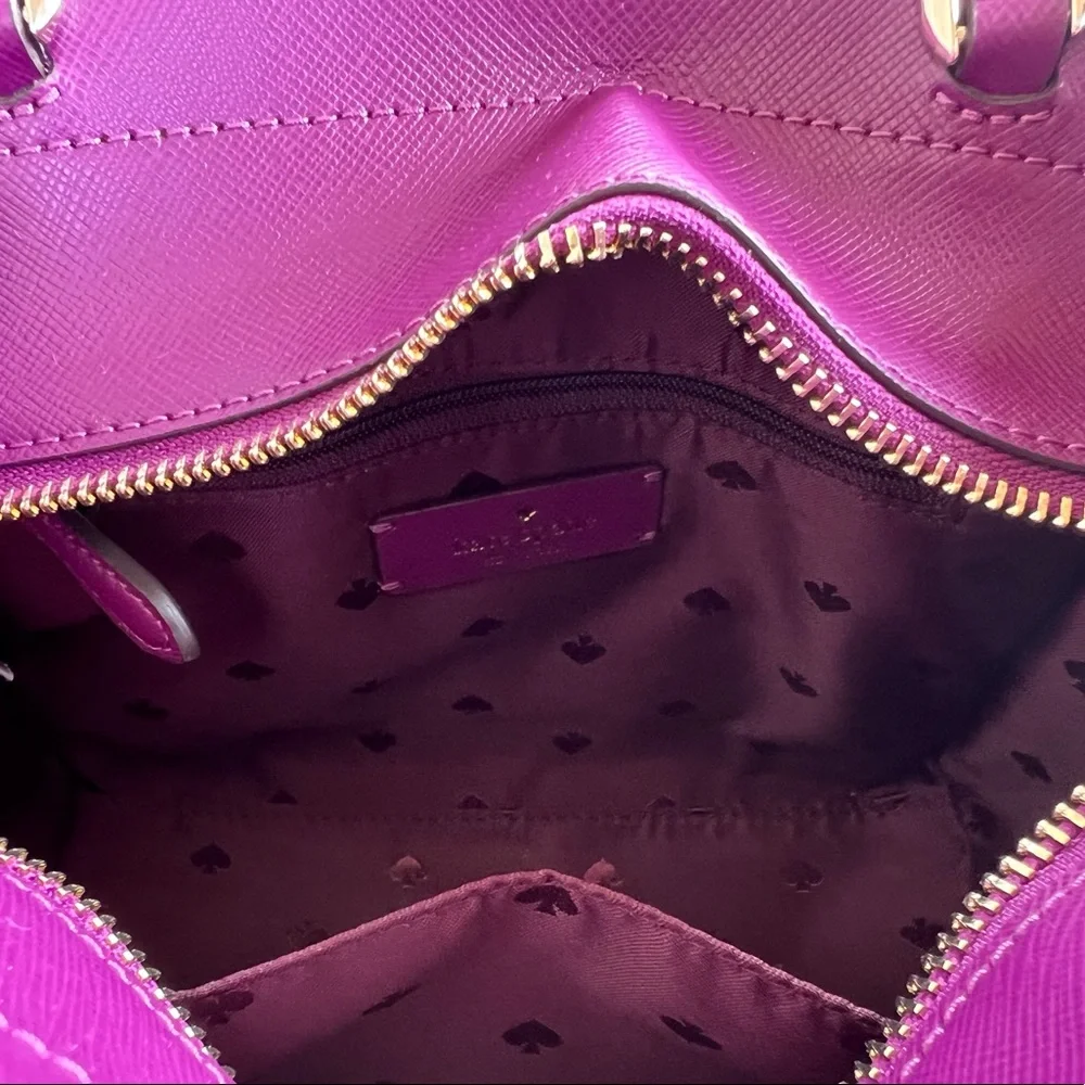 Kate Spade Leather Satchel Crossbody Purple - Picture 4 of 4